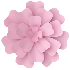 Paper flower. 3D illustration.