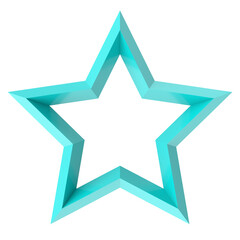 3D star. 3D illustration.