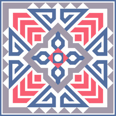 Obraz premium Colorful geometric pattern. Different elements in a single Composition. It is possible to use this ornament for modern fabric, bathroom or kitchen tiles, wallpaper, foil and more. 