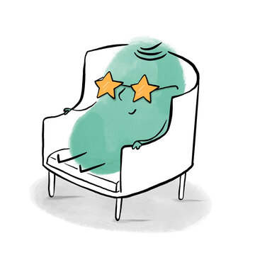 sitting with funny glasses