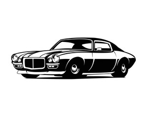 1970's Chevy camaro car isolated on white background. best for logos, badges, emblems, icons, available in eps 10.