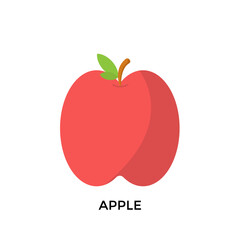 red apple illustration icon 