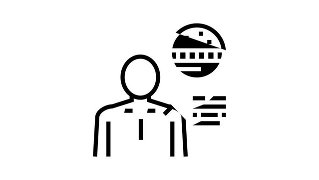 pale or yellowish skin line icon animation