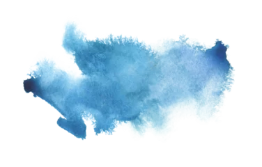  PNG Abstract Smoke blue colors watercolor and ink cloud blot on transparent backgrownd. © Liliia