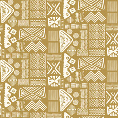 Hand drawn abstract ethnic tribal seamless pattern