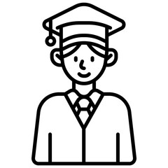 graduate male student icon