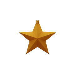Christmas Tree Decoration golden star isolated