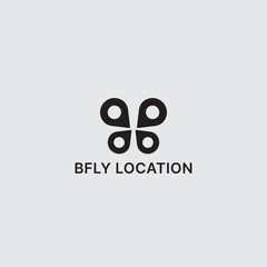 location pin plus butterfly logo template
