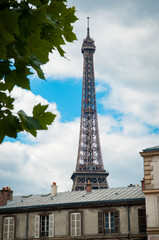 Fototapeta na wymiar The Eiffel Tower, Paris, France.