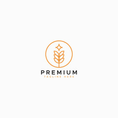 Obraz premium Premium Flour Quality for Organic Food and Cereals Label Logo