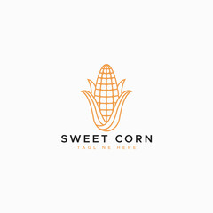 Sweet Corn Minimalist Concept Logo for Organic and Healthy Food Business Product