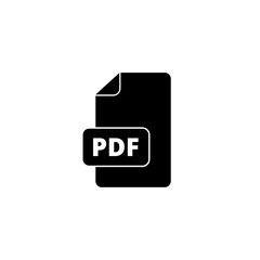 Pdf icon symbol Flat vector sign isolated on white background.