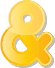 colorful paper alphabet symbols, and,&	