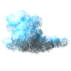 realistic blue smoke element transparent background. blue cloud