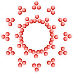 abstract red circle element transparent background
