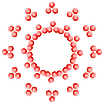 Abstract Red Circle Element Transparent Background