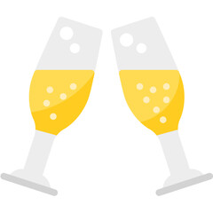 Toast Champagne Party New Year Celebration flat icon