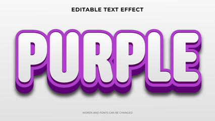 purple text effect, editable 3d style text effect