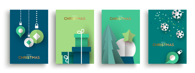 Merry Christmas 3d paper cut poster collection