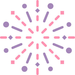 aerial fireworks flat icon