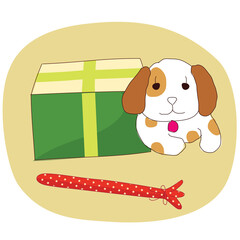 a dog that keeps Christmas presents
- 550356135
