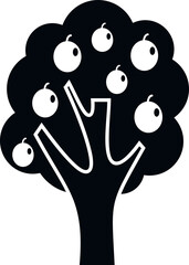 Plum tree icon simple vector. Fruit garden. Harvest farm