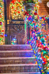 House exterior decorations and lights for Christmas holidays