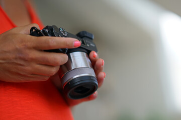 hands with camera