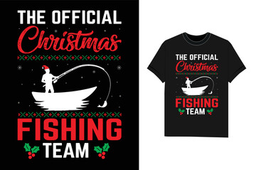 Fishing Team Christmas Tshirt vector