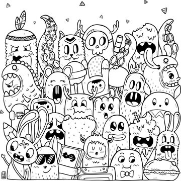 Hi or hey doodle coloring page for kids and adults