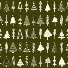 Seamless pattern with stylized Christmas trees - 550362753