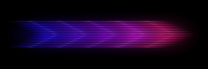 Multicolored vector illustration of sunlight, speed, light effect on a black background. Design element.