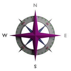 Isolated of a compass (3D Rendering)