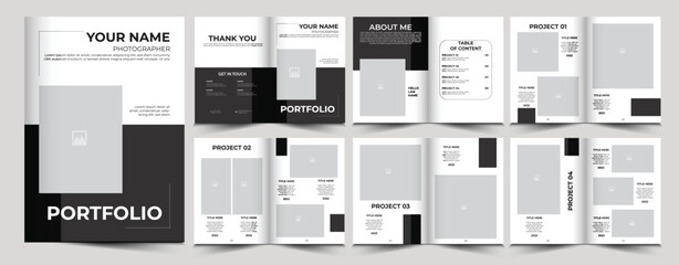 Flat design colored portfolio template