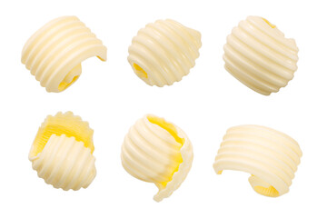 Butter curls isolated, top view png