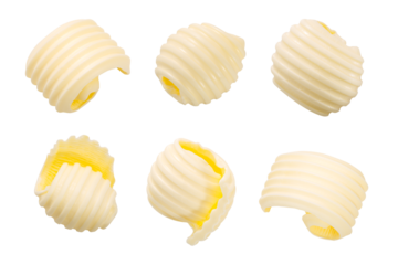 Butter curls isolated, top view png