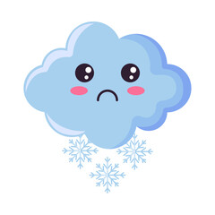winter snow kawaii sky