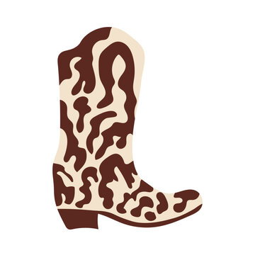 Classic american cowboy boot for fashion lifestyle design. Vector isolated collection. Fashion vintage poster.