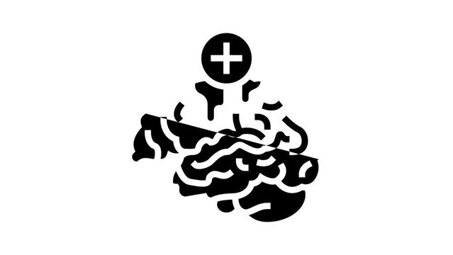 brain bleed stoppage glyph icon animation