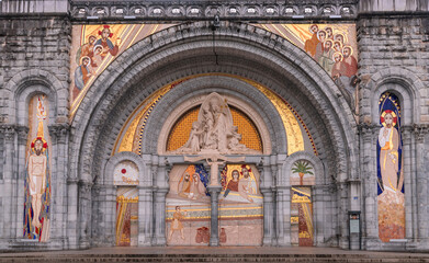 Fresco at Sanctuaire de Notre-Dame de Lourdes, The Sanctuary of Our Lady of Lourdes in France