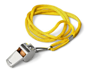Classic silver chrome metal whistle