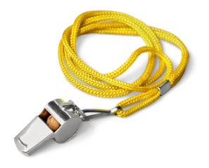 Classic silver chrome metal whistle