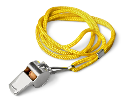 Classic silver chrome metal whistle