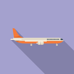 Trip airplane icon flat vector. Airport transfer. Travel hotel