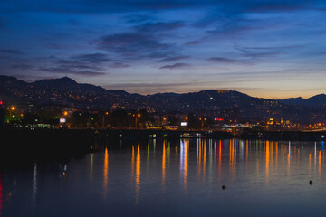 Long exposure photo of the city of Trabzon, Turkey