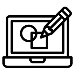 laptop creative design drawing icon