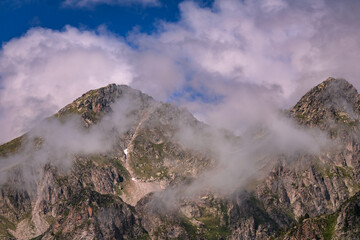 Landscape view at Lac d'Artouste in Pyrenees Orientals mountains  in France 