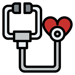 stethoscope check up heart health icon