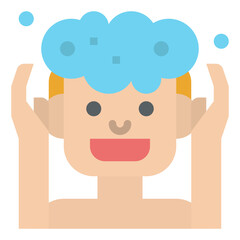 hair washing hygiene routine health icon