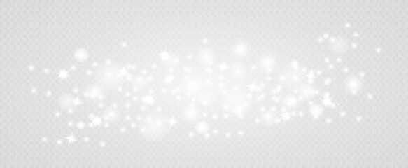 Abstract sparkling glitter texture. Shiny particle effect. Silver glittering space star dust trail of glittering particles on transparent background. Glare